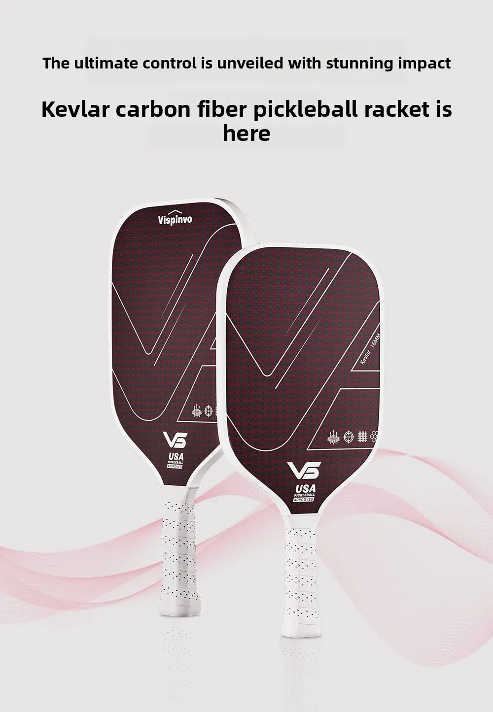 Vispinvo Kevlar Pickleball Racket Blade, Full Set, Tournament-level, High Elasticity, Lightweight, with Carbon Fiber