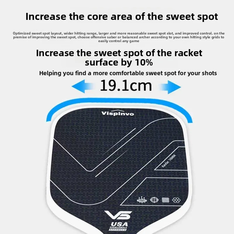 Vispinvo Kevlar Pickleball Racket Blade, Full Set, Tournament-level, High Elasticity, Lightweight, with Carbon Fiber