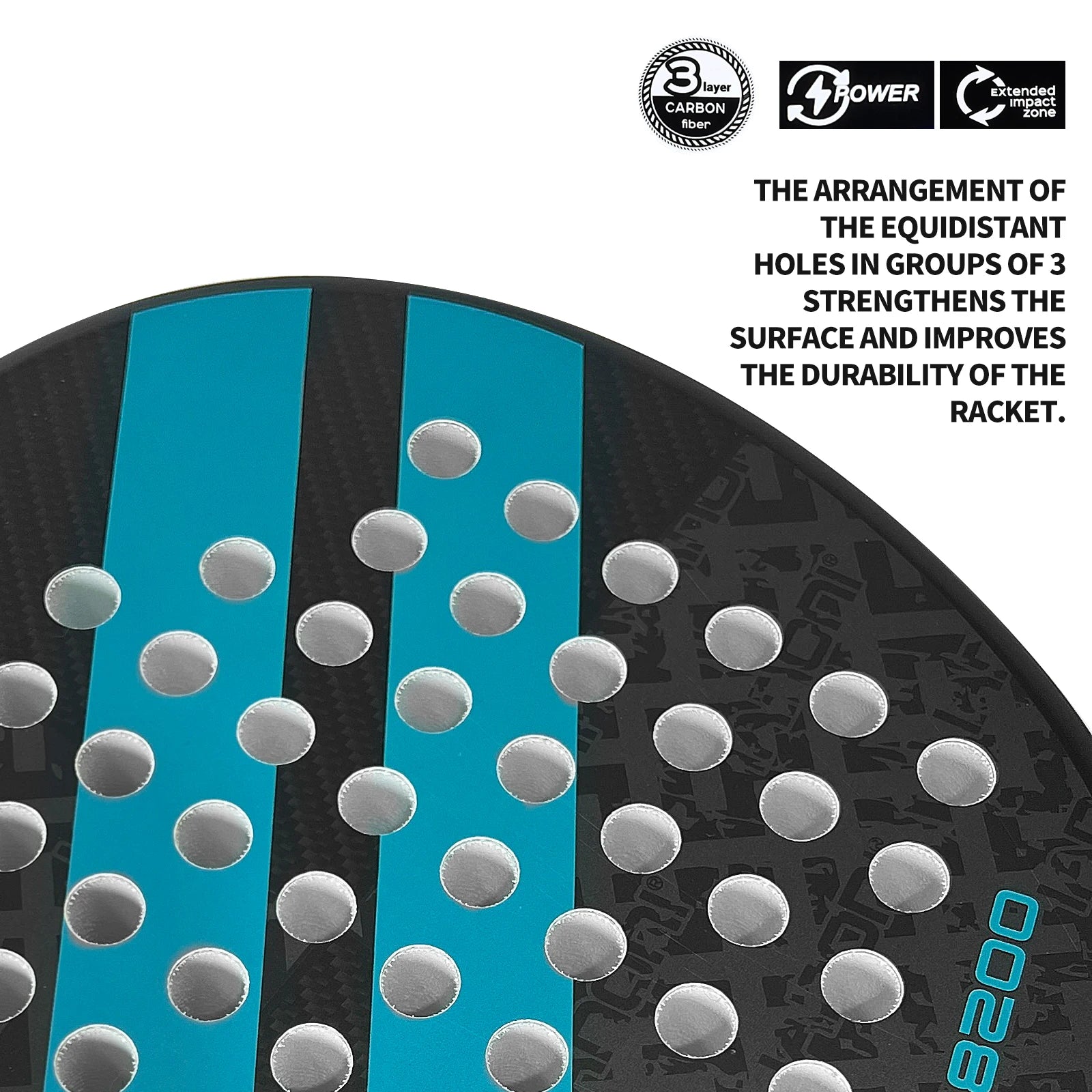 IANONI Padel Racket Carbon Fiber Surface with EVA Memory Flex Foam Core Lightweight Padel Racquet