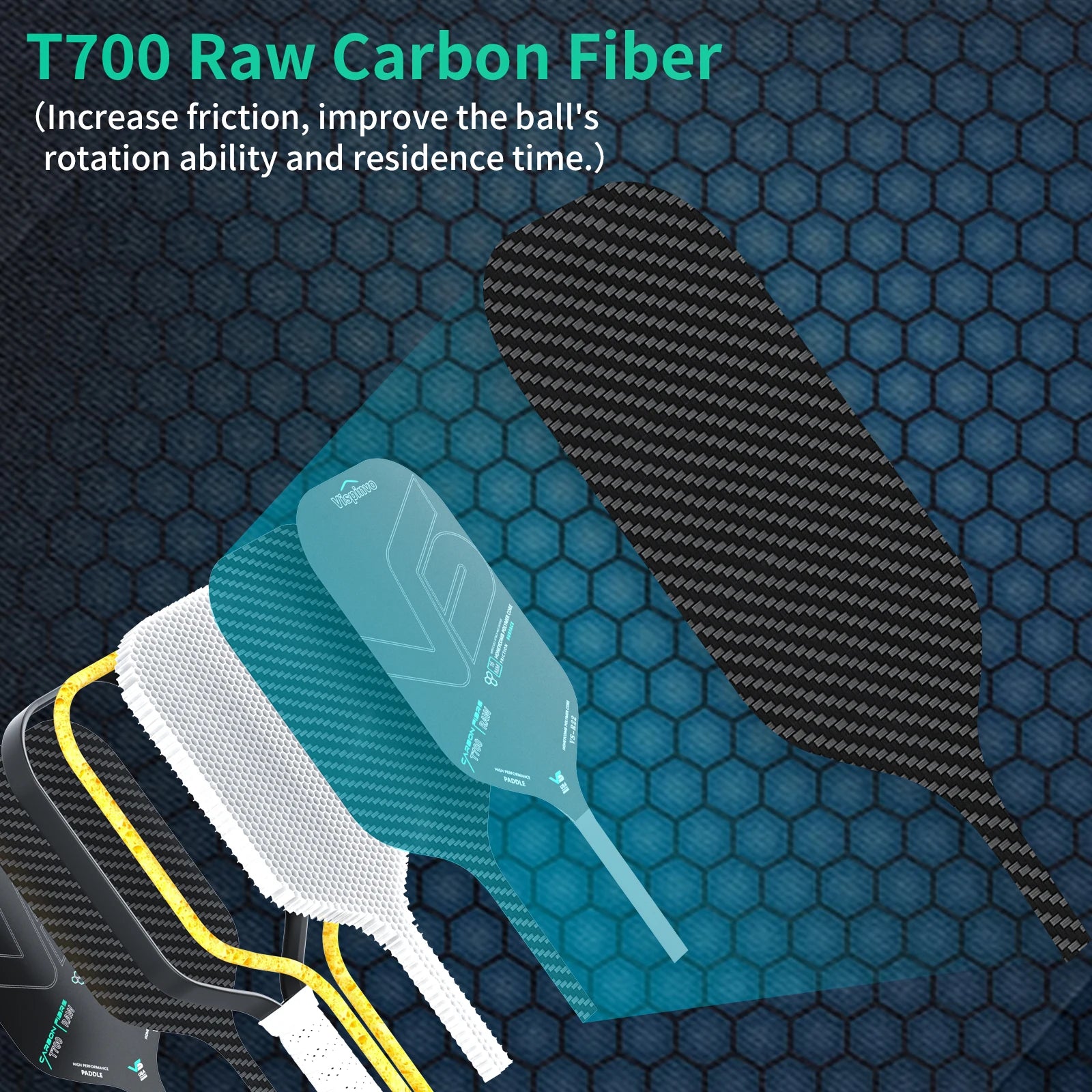 Pickleball racket gift box set carbon fiber T700 integrated racket certified by USAPA balanced racket - black and white