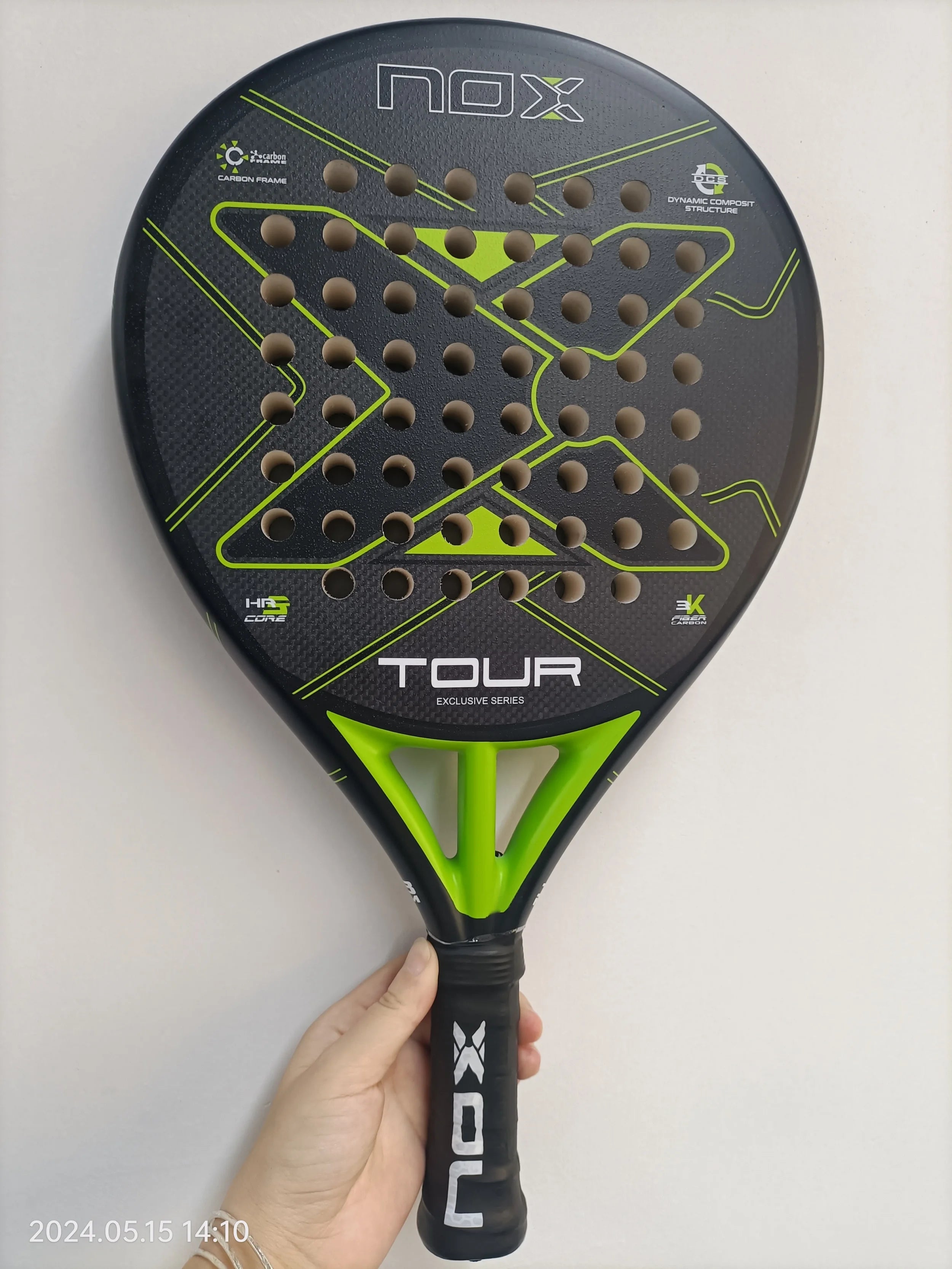 X-ONE-Carbon Fiber Paddle Raquete de tênis, núcleo redondo forma para iniciantes, raquete sem capa saco, 3K 12K 18K