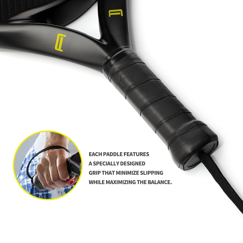 IANONI Padel Racket Carbon Fiber Surface with EVA Memory Flex Foam Core Lightweight Padel Racquet