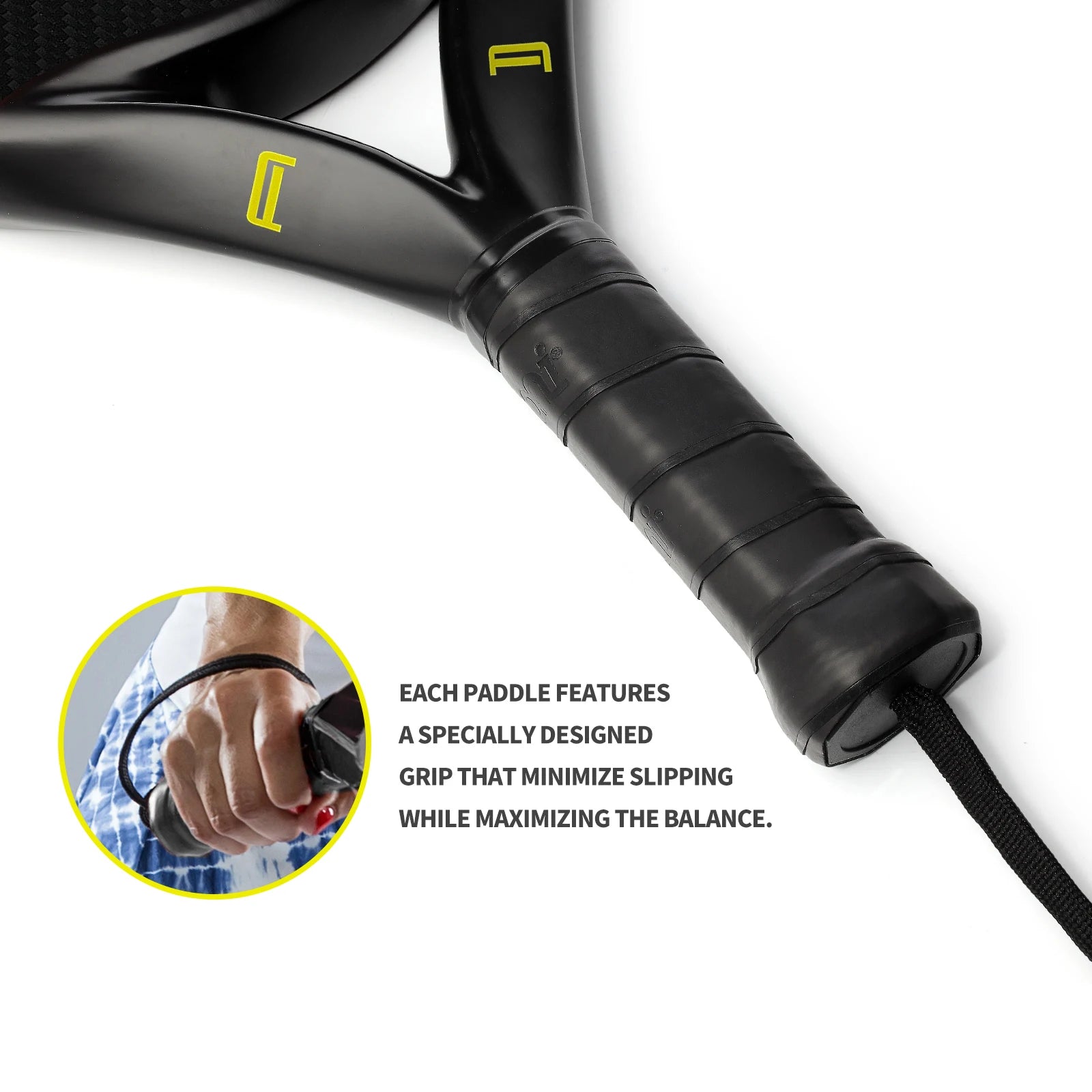 IANONI Padel Racket Carbon Fiber Surface with EVA Memory Flex Foam Core Lightweight Padel Racquet