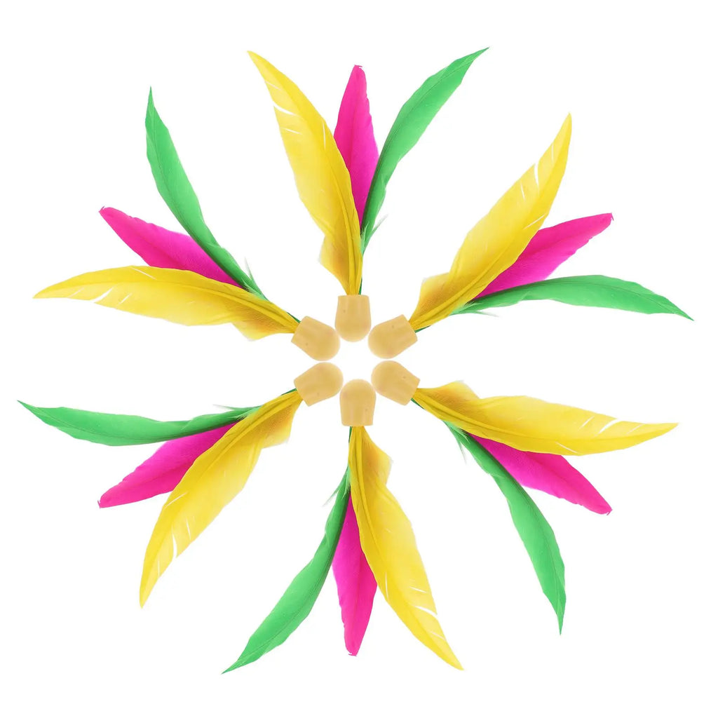 6pcs Long High Elastic Rubber Head Triple Shuttlecock Outdoor Game Ball For Adult Recreation Shuttle Badminton