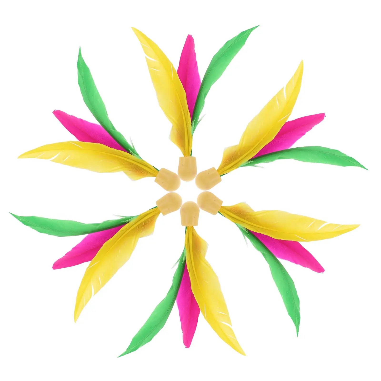 6pcs Long High Elastic Rubber Head Triple Shuttlecock Outdoor Game Ball For Adult Recreation Shuttle Badminton