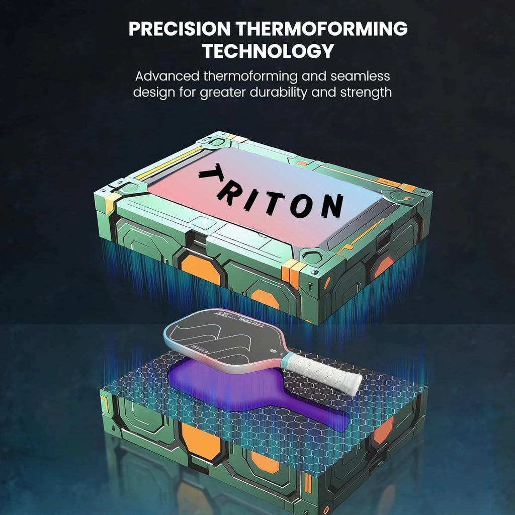 TRITON PRO Thermoformed Pickleball Paddle, T700 Carbon Fiber Pickleball Paddle, Non-Slip Grip with Hand Glue, Polypropylene Core