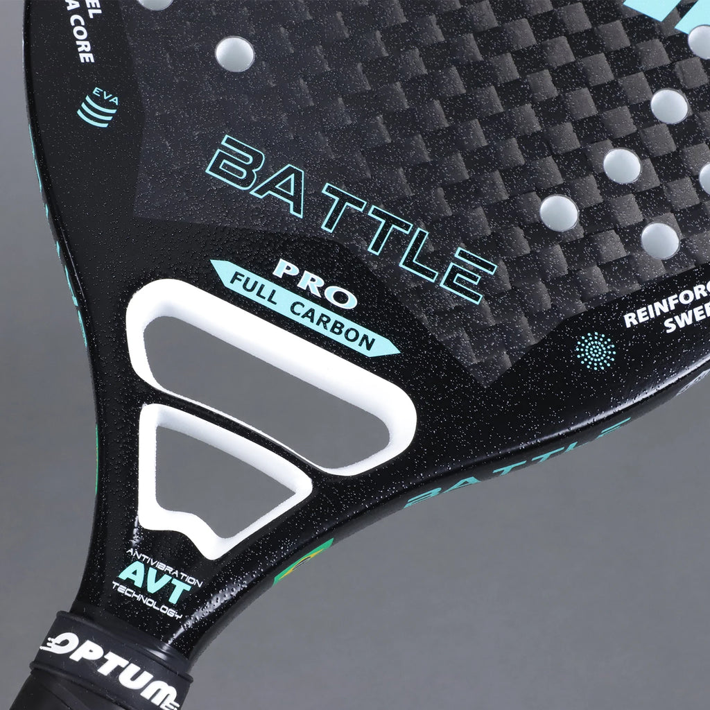 OPTUM BATTLE 12K Carbon Fiber Rough Surface Beach Tennis Racket With Cover Bag