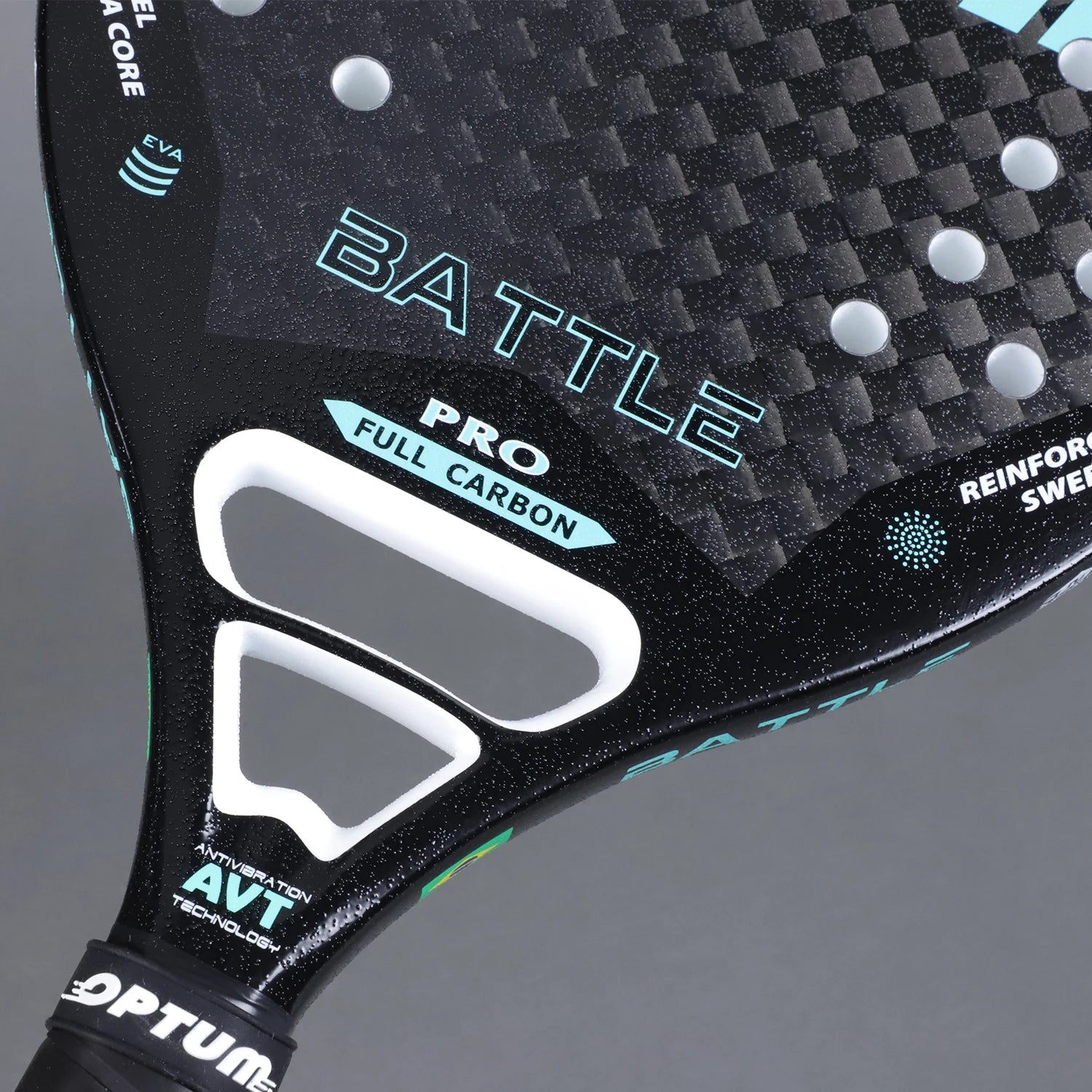 OPTUM BATTLE 12K Carbon Fiber Rough Surface Beach Tennis Racket With Cover Bag