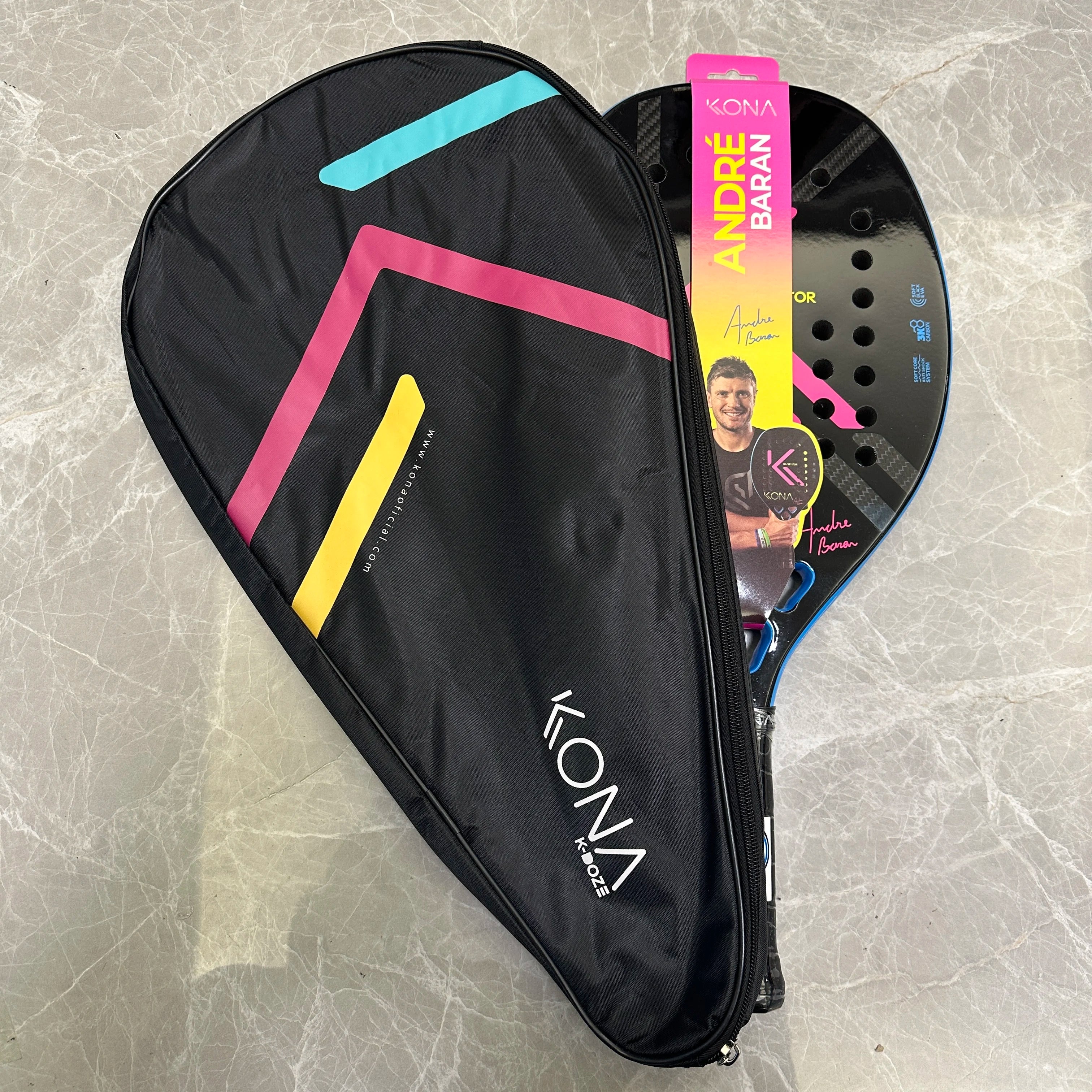 Beach Tennis Racket 3K Full Carbon Fiber Rough Surface Interlayer EVA Foam Opening or Hole in A Utensil