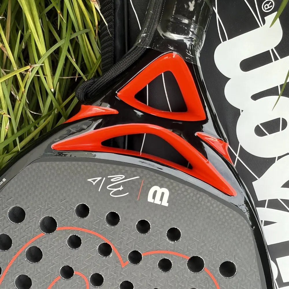 Wilson Professional Tennis Rackets Carbon Fibre Surface Diamond Shape with Eva Memory Flex Foam Core Padel Tennis Racquets