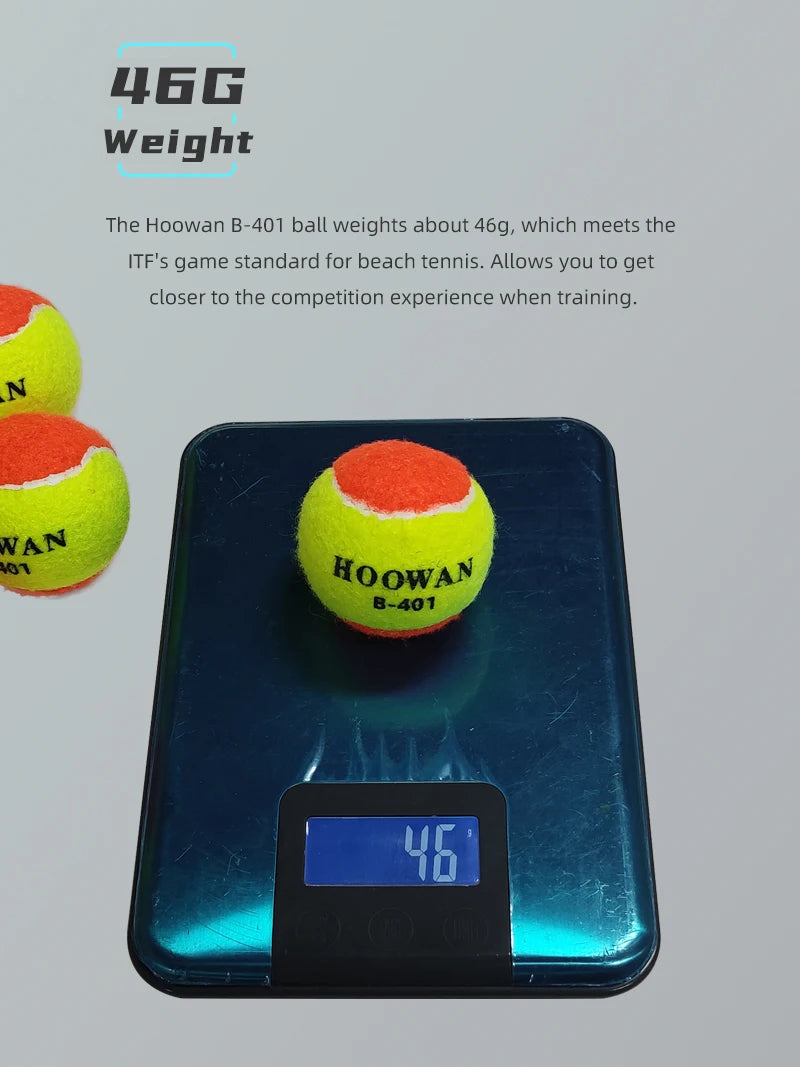 HOOWAN Beach Tennis Ball 1 Unit B-401 Training Ball 50% Pressure Padel Ball Strictly Meet Competition Standards