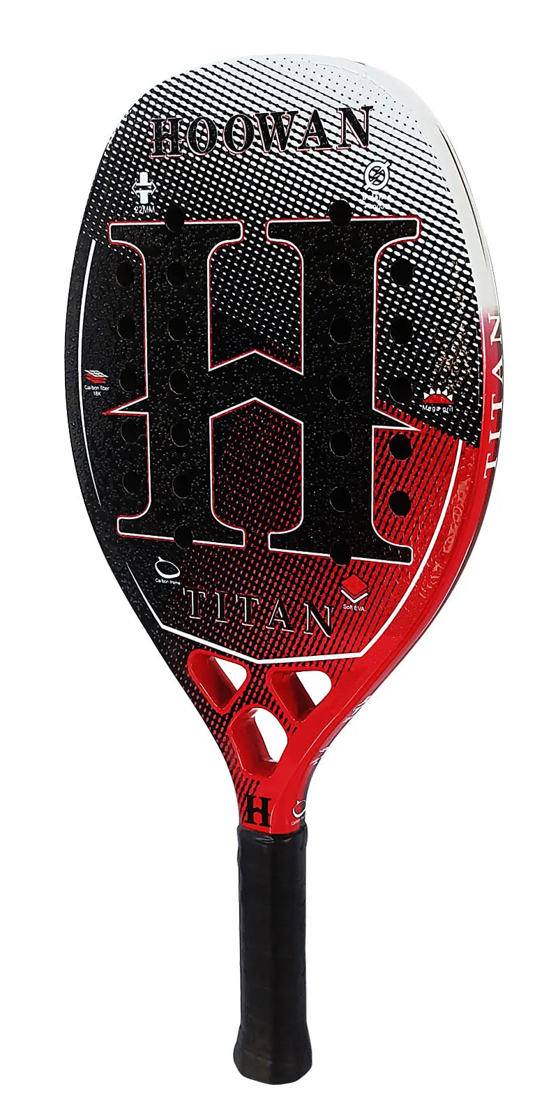HOOWAN TITAN 18K Beach Tennis Racket Professional T700 Carbon Fiber 18K Rough Surface 22MM Profil Well Balance