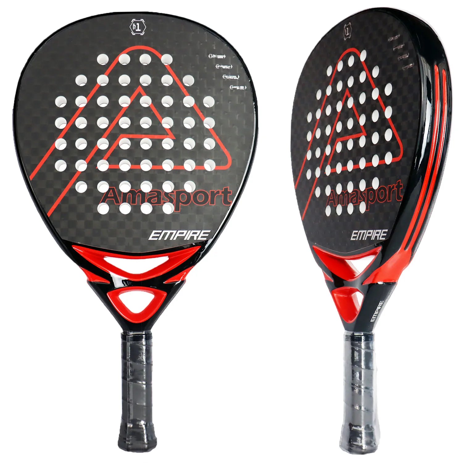 3K/12K/18K 3D Padel Racquet Carbon Fiber Surface With Symmetrical Hole Distribution Professional Soft EVA Surface High Balance S