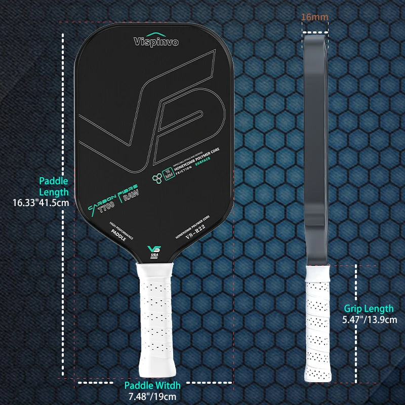 Pickleball racket gift box set carbon fiber T700 integrated racket certified by USAPA balanced racket - black and white