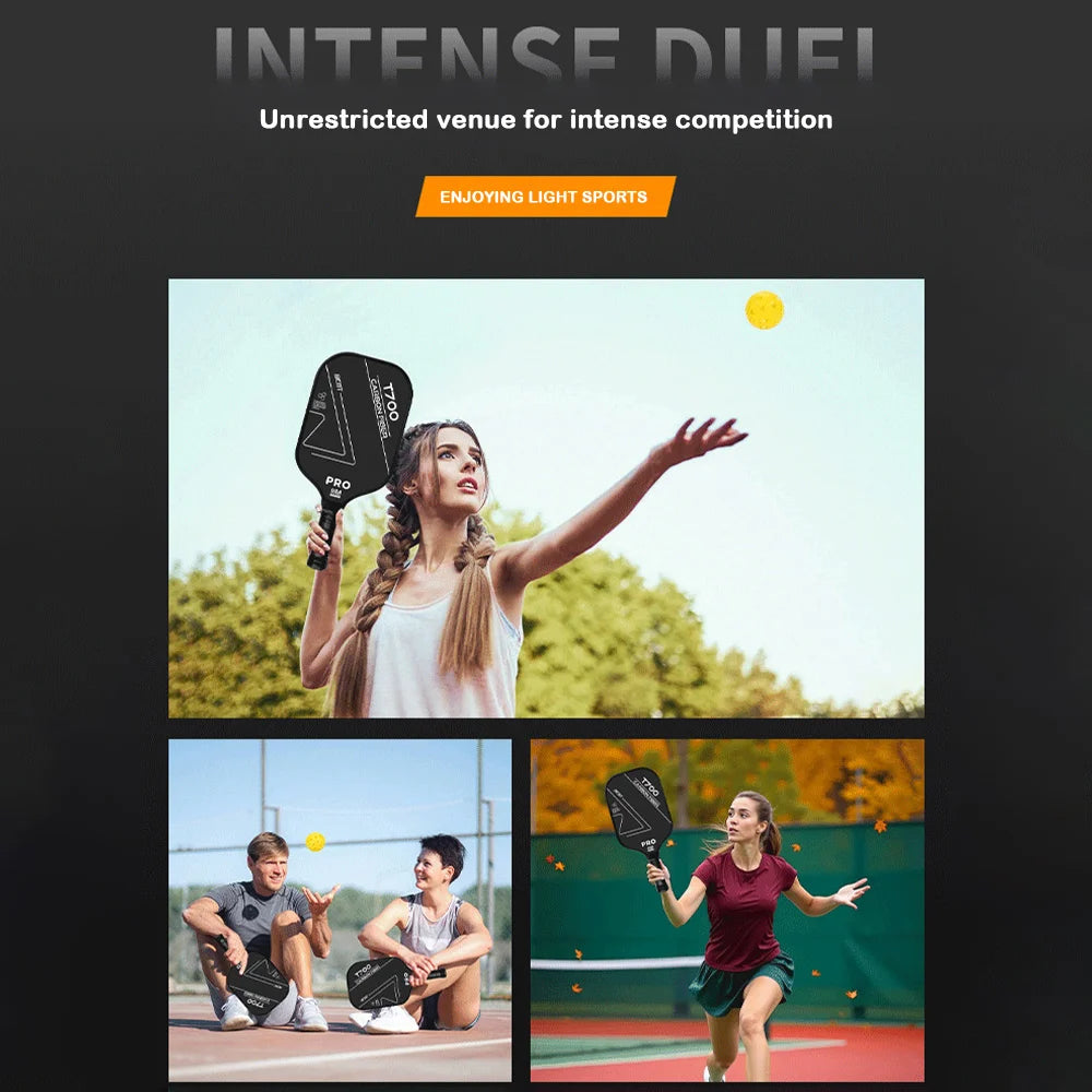 1pc T700 Pickleball Paddles Carbon Fiber USAPA Approved Pickleball Rackets Frosted Surface Non-slip Grip Pickle Ball Paddle