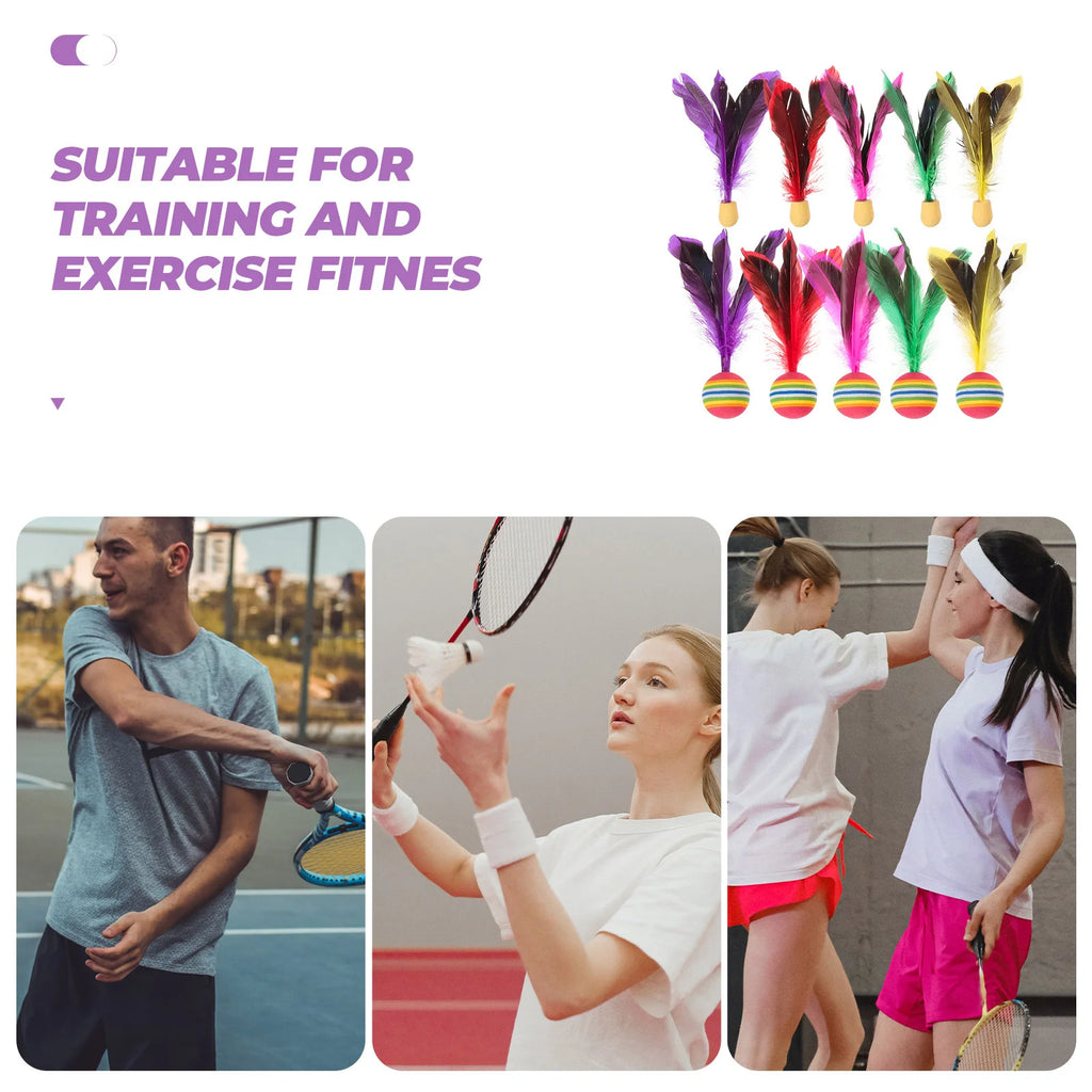 10 Pcs Beach Colored Plate Badminton Child Toy Shuttlecocks Outdoor Toys