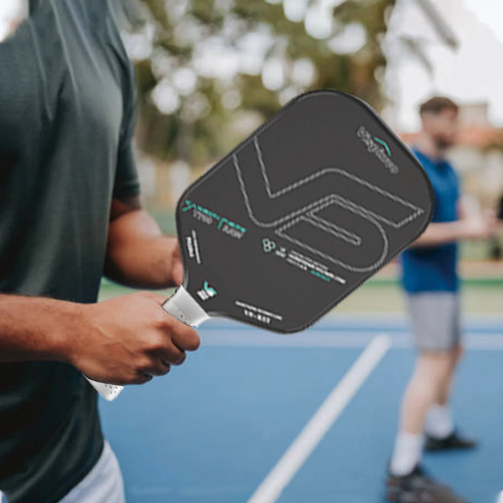 Pickleball racket gift box set carbon fiber T700 integrated racket certified by USAPA balanced racket - black and white