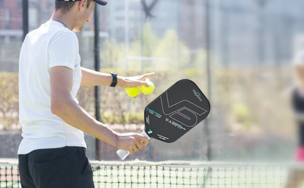 Pickleball racket gift box set carbon fiber T700 integrated racket certified by USAPA balanced racket - black and white