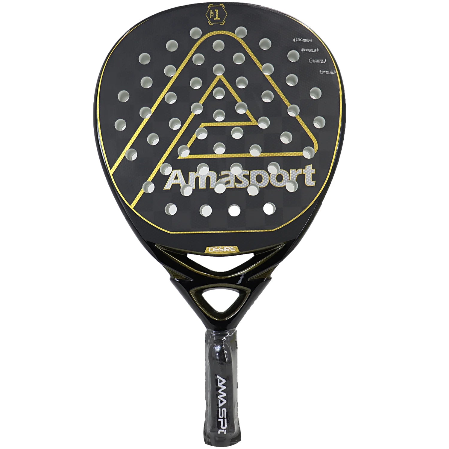 3K/12K/18K 3D Padel Racquet Carbon Fiber Surface With Symmetrical Hole Distribution Professional Soft EVA Surface High Balance S