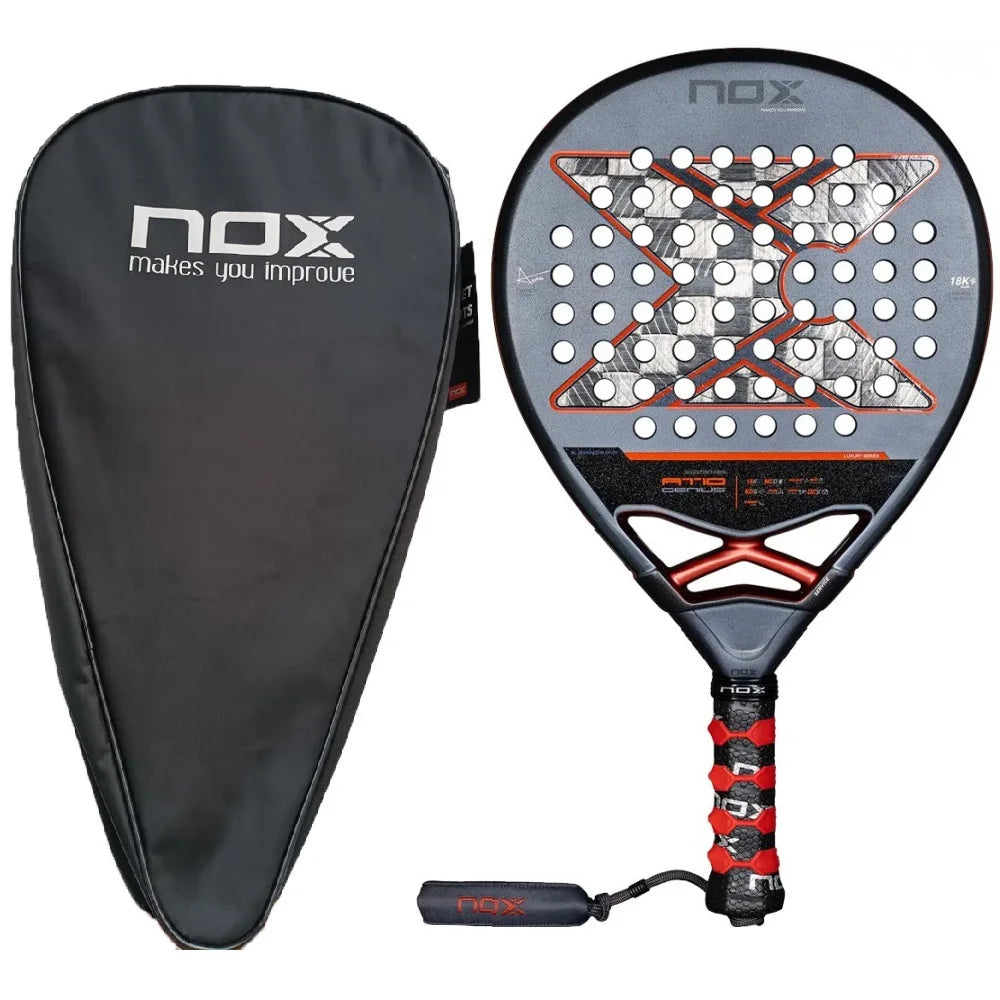 X-ONE-Carbon Fiber Paddle Raquete de tênis, núcleo redondo forma para iniciantes, raquete sem capa saco, 3K 12K 18K