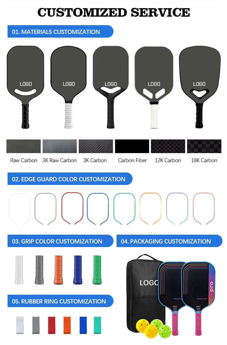 EVA Power Surrounding Foam Boomstik Core Pickleball Paddle Sweet Dessert Balanced MOI Training System Raw Carbon Fiber Epp