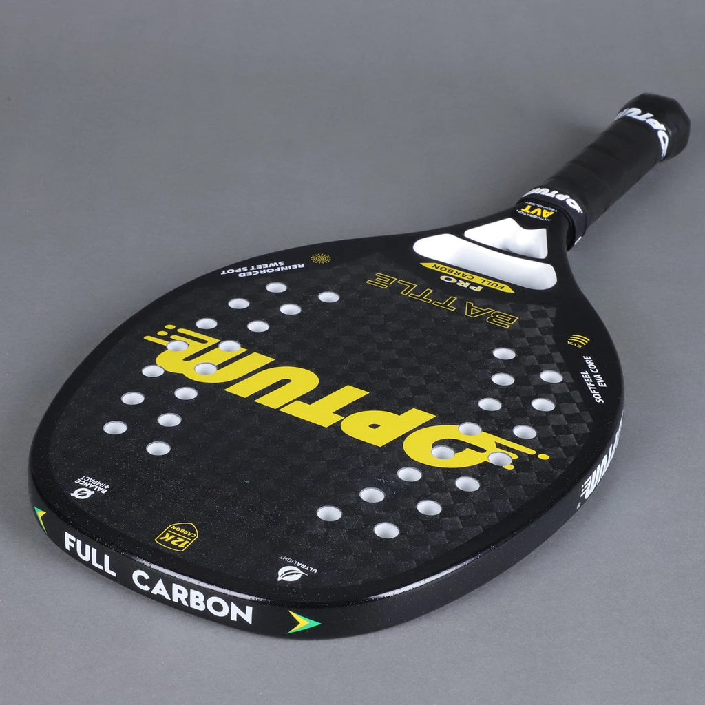 OPTUM BATTLE 12K Carbon Fiber Rough Surface Beach Tennis Racket With Cover Bag