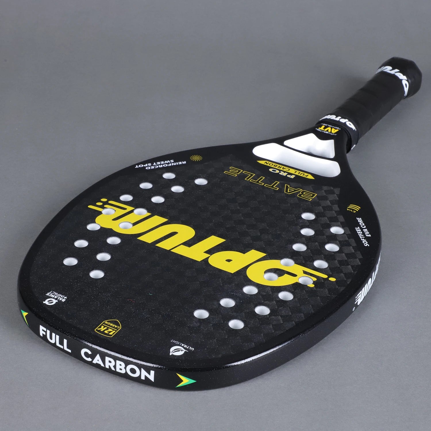 OPTUM BATTLE 12K Carbon Fiber Rough Surface Beach Tennis Racket With Cover Bag