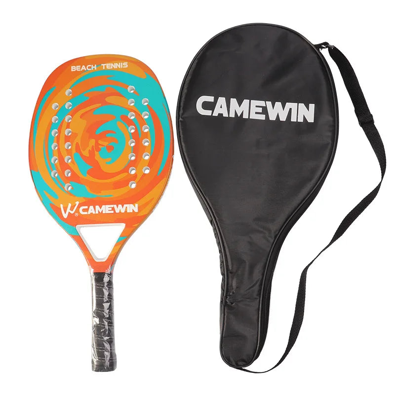 Beach Tennis Racket Camewin Padel Paddle 50% Carbon Fiber EVA Core Tennis Racket Lightweight With Protective Bag Cover Soft Face