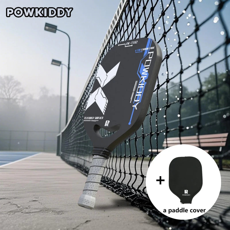 Pickleball Paddle, T700 Carbon Fiber Racket with Aero Throat, 14MM Polypropylene Honeycomb Core, Textured Carbon Grit Surface!