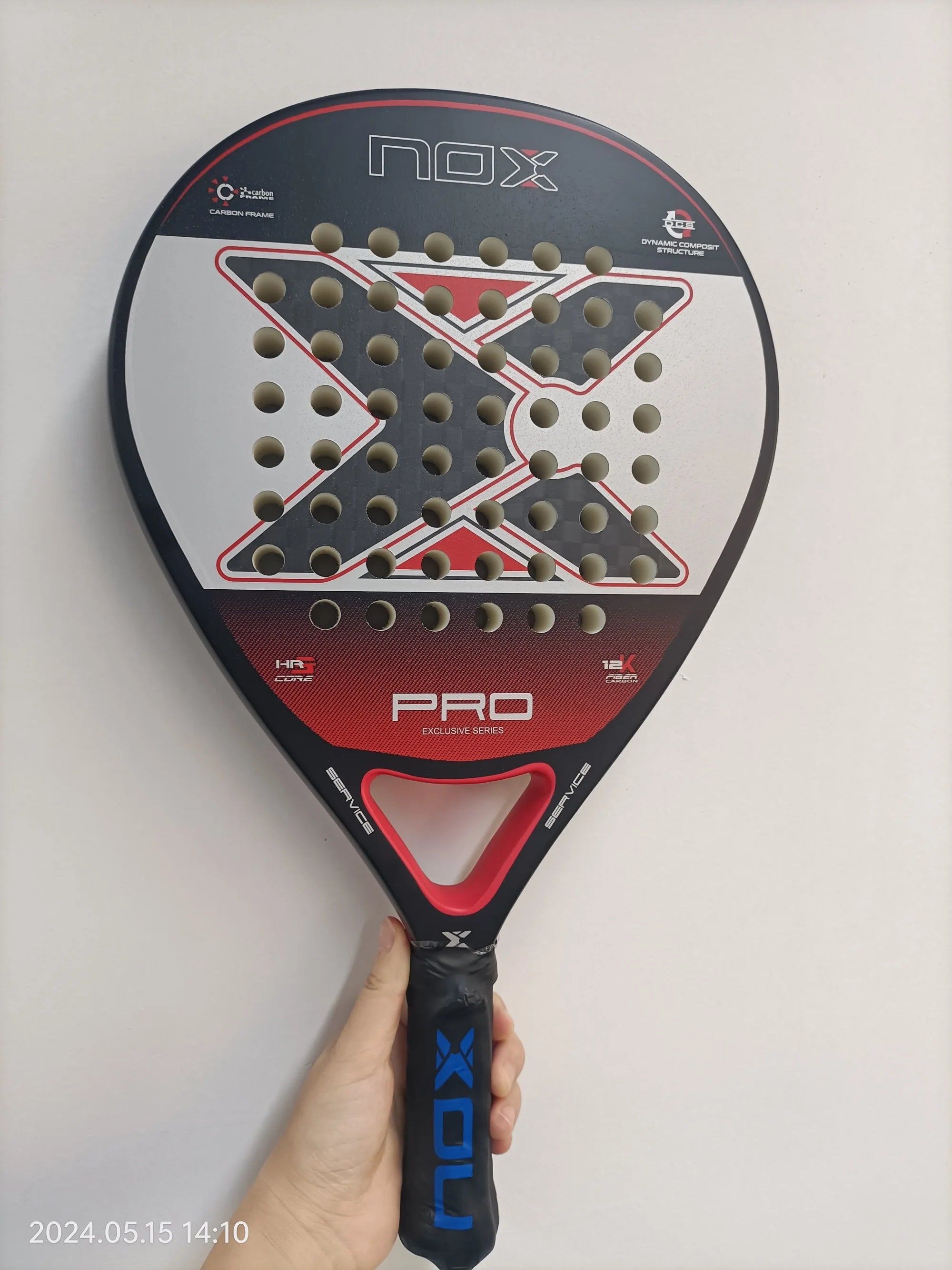 Padel Tennis Racket, 3K Carbon Fiber, Eva Soft Memory Shape, Rough Surface, High Balance Padel Paddle without Bag