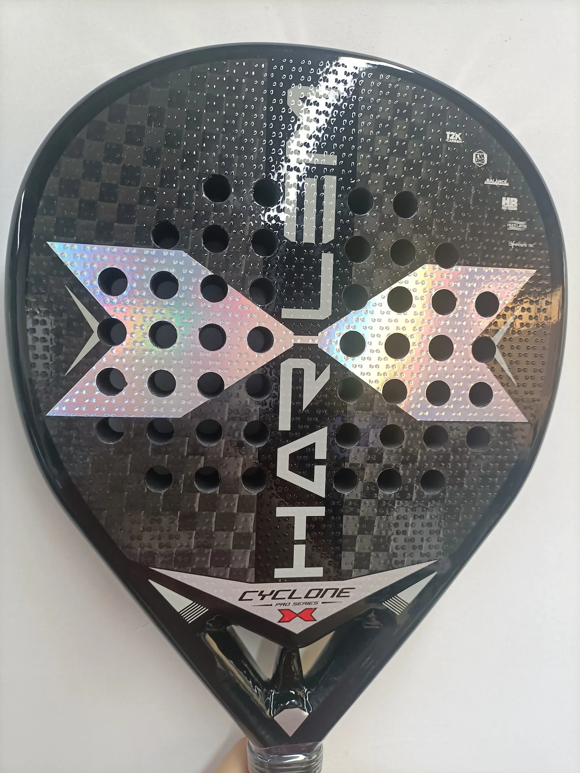 Padel Tennis Racket, 3K Carbon Fiber, Eva Soft Memory Shape, Rough Surface, High Balance Padel Paddle without Bag