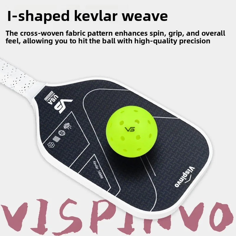 Vispinvo Kevlar Pickleball Racket Blade, Full Set, Tournament-level, High Elasticity, Lightweight, with Carbon Fiber