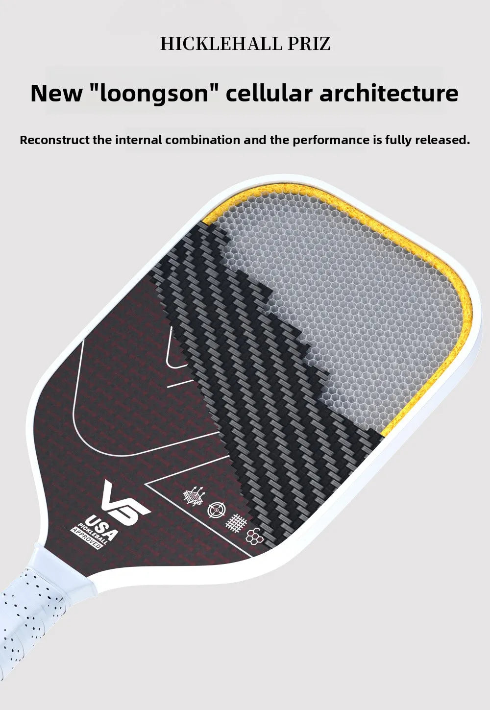 Vispinvo Kevlar Pickleball Racket Blade, Full Set, Tournament-level, High Elasticity, Lightweight, with Carbon Fiber