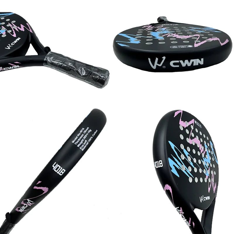 Camewin Paddle Racket Adult Prefessional Carbon Fiber Soft EVA Face Tennis Paddle Racquet Racket with Padle Bag Cover 2024 New