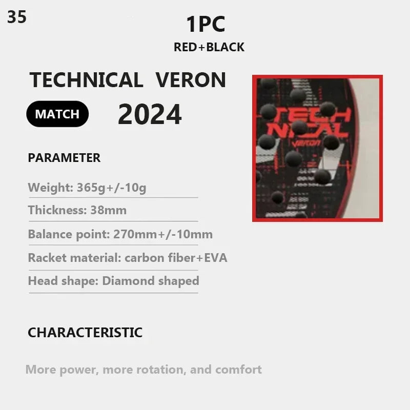 Padel Plate Tennis Racket Carbon Fibre Composite Diamond Shaped EVA Laminated Foam HPS Fengdong 3D SPIN Sports Racquet