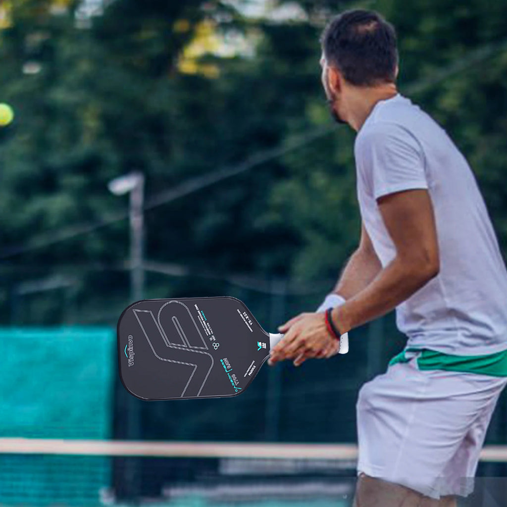 Pickleball racket gift box set carbon fiber T700 integrated racket certified by USAPA balanced racket - black and white