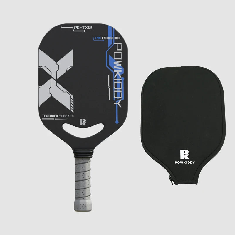 Pickleball Paddle, T700 Carbon Fiber Racket with Aero Throat, 14MM Polypropylene Honeycomb Core, Textured Carbon Grit Surface!