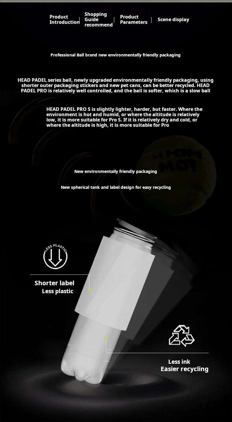 HEAD Controlled Padel BallsPaddle Paddle Tennis Tournament Training Ball 1 Can = 3 Balls