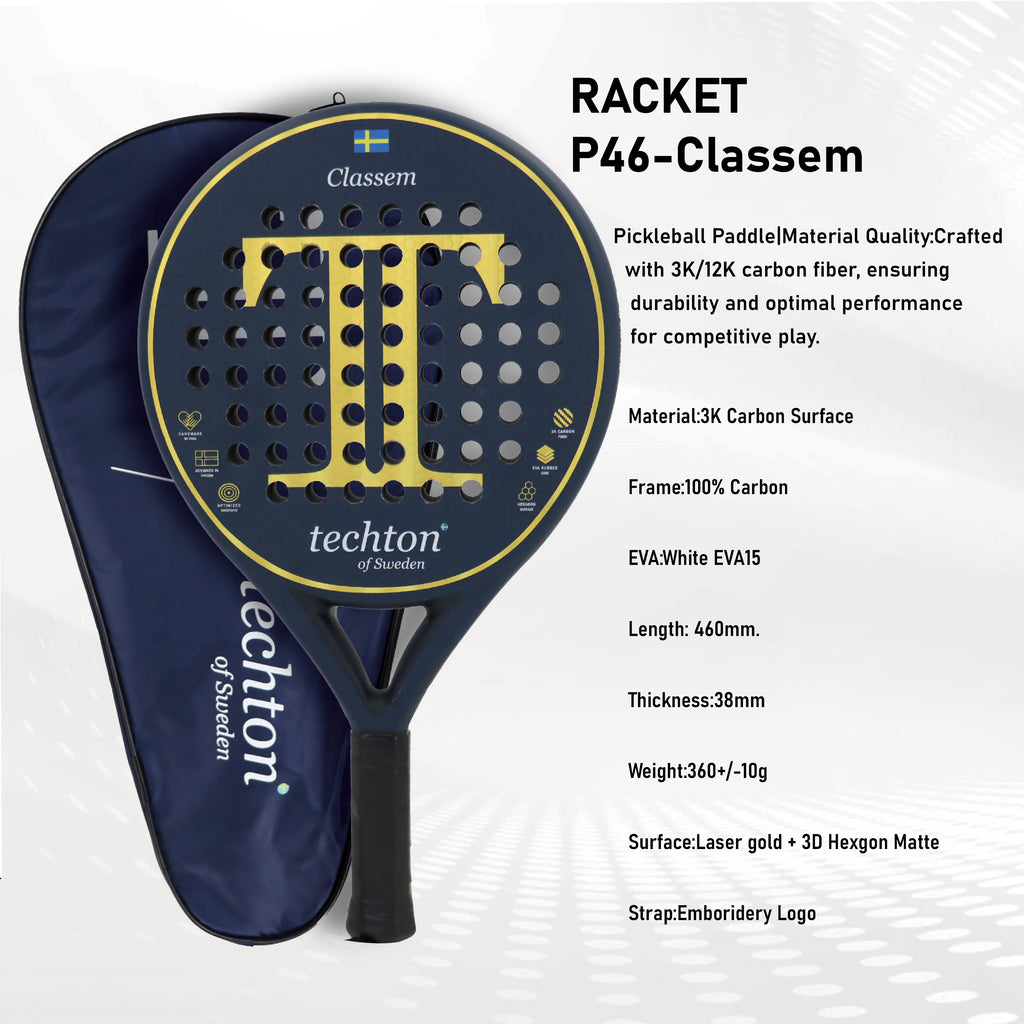 Padel Racket Carbon Fiber Soft EVA Head Memory Flex Foam for Excellent Balance Core Lightweight and Suitable for Beginners