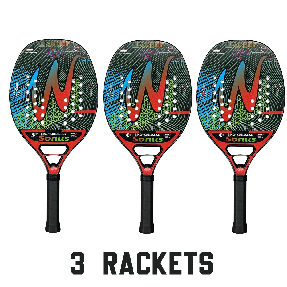 Wakdop 12K Raquete beach tenis Carbon Fiber Rough Surface Beach Tennis Racket