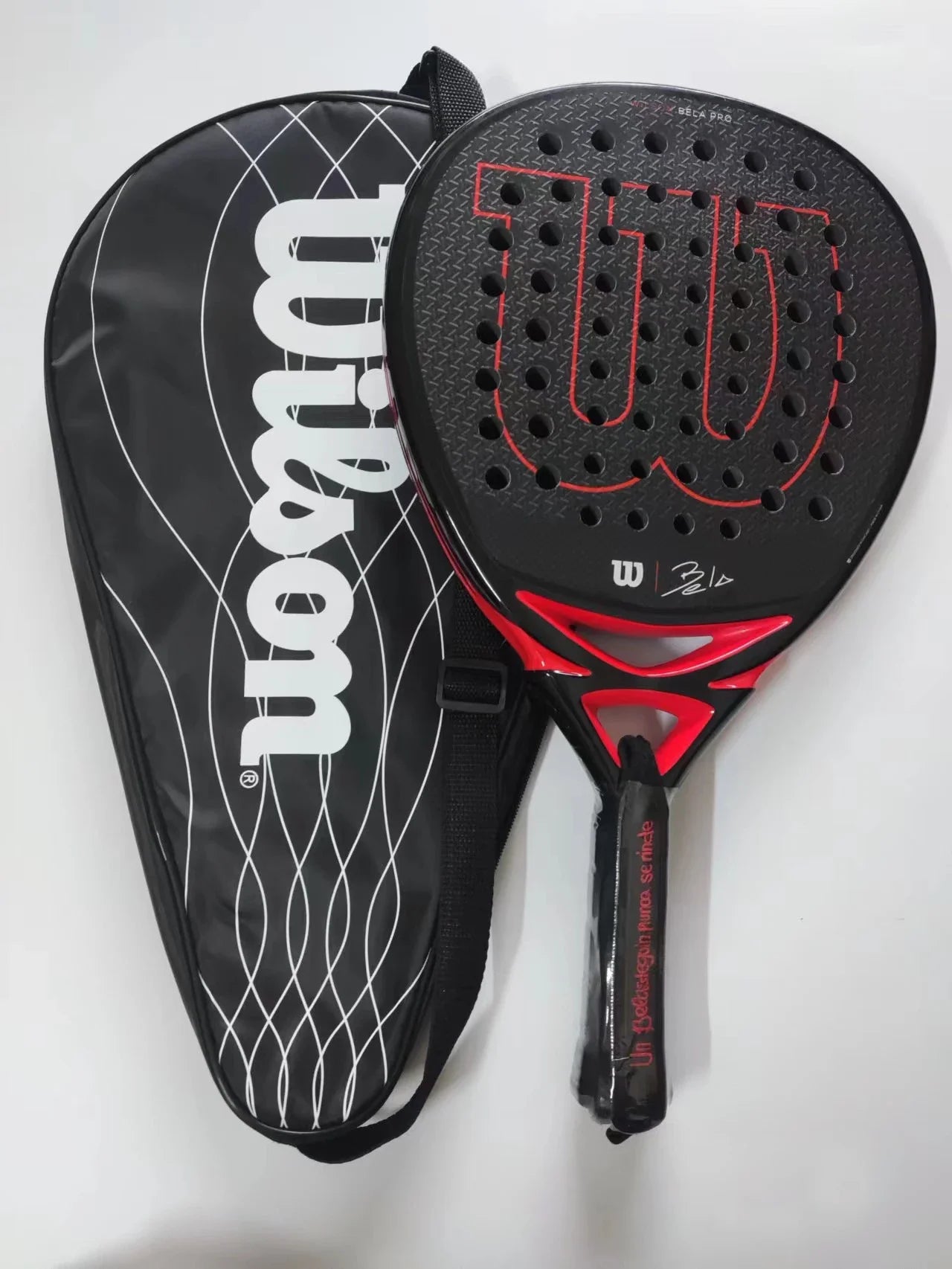 Wilson Professional Tennis Rackets Carbon Fibre Surface Diamond Shape with Eva Memory Flex Foam Core Padel Tennis Racquets