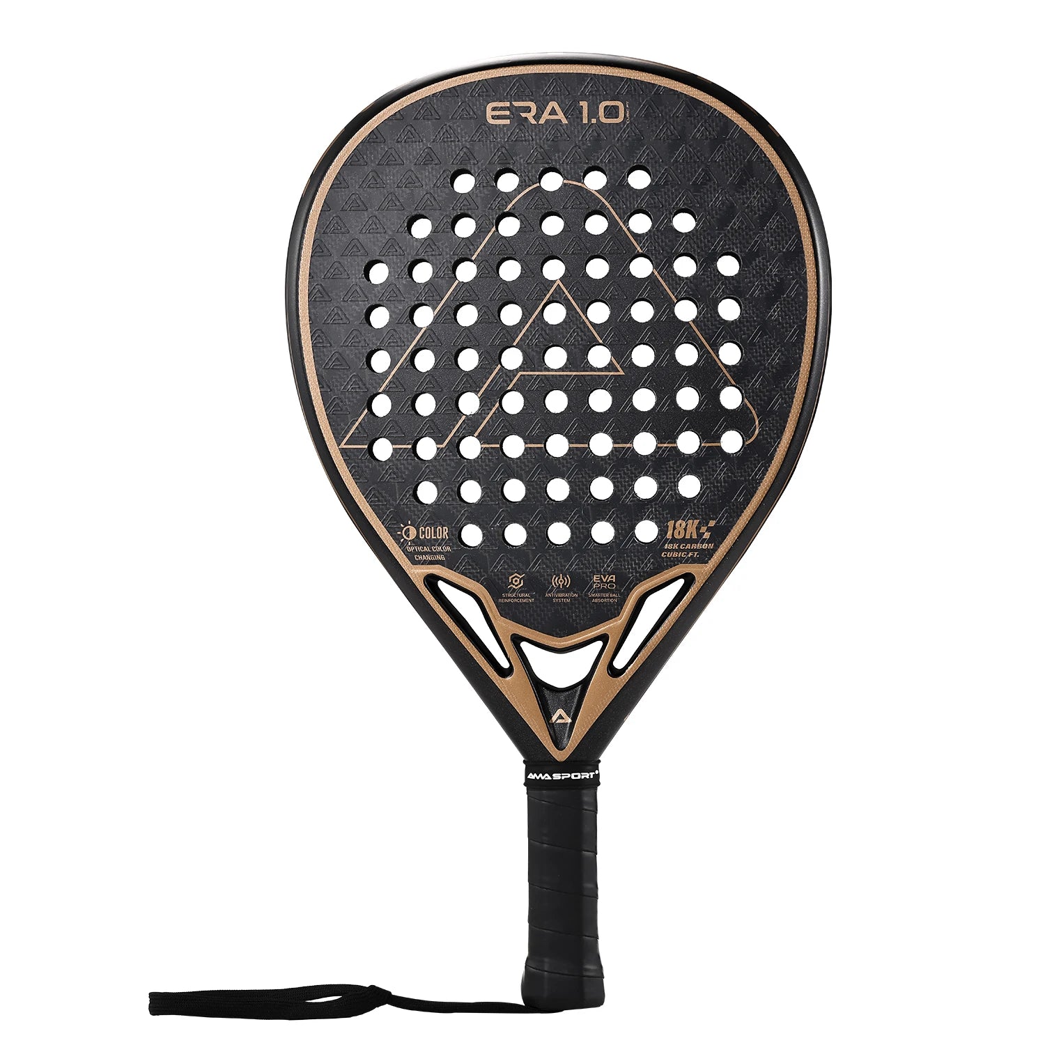 AMASPORT 18K Carbon Cubic Padel Racket Diamond Shape with 3D-Textured Surface Smarter System for Enhanced Control Padel Racquet