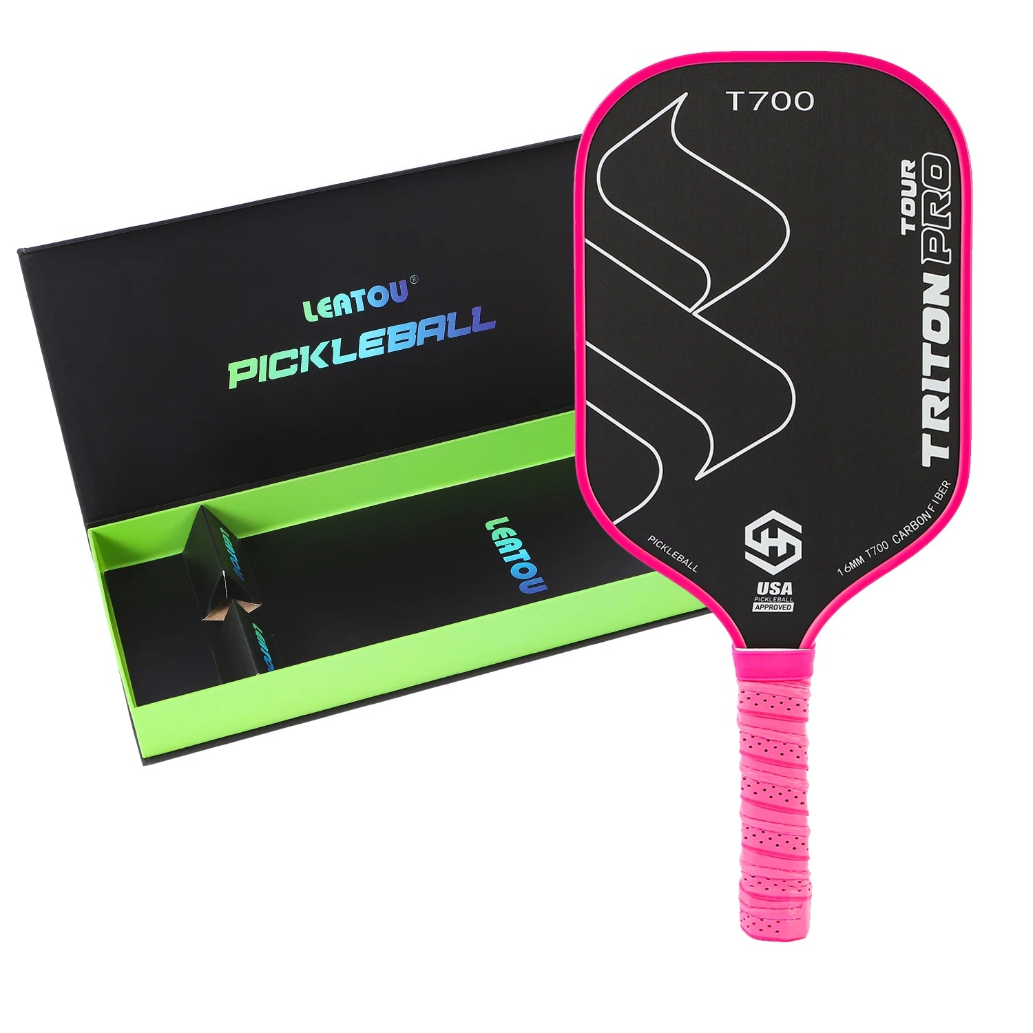 Pickleball Paddle with T700 Raw Carbon Fiber Surface 16mm STR-Core Power Polymer Core Premium Pickle Ball Racket Ultimate Spin