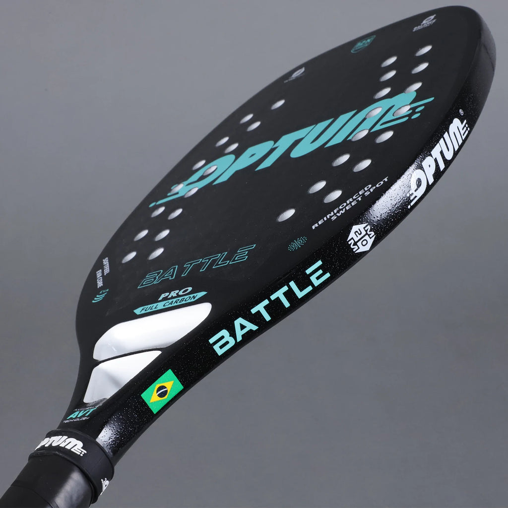 OPTUM BATTLE 12K Carbon Fiber Rough Surface Beach Tennis Racket With Cover Bag