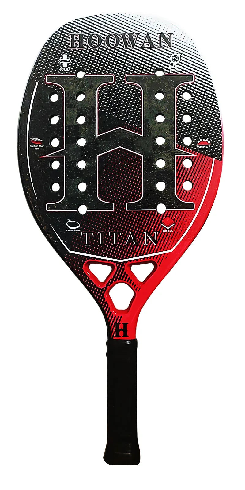 HOOWAN TITAN 18K Beach Tennis Racket Professional T700 Carbon Fiber 18K Rough Surface 22MM Profil Well Balance