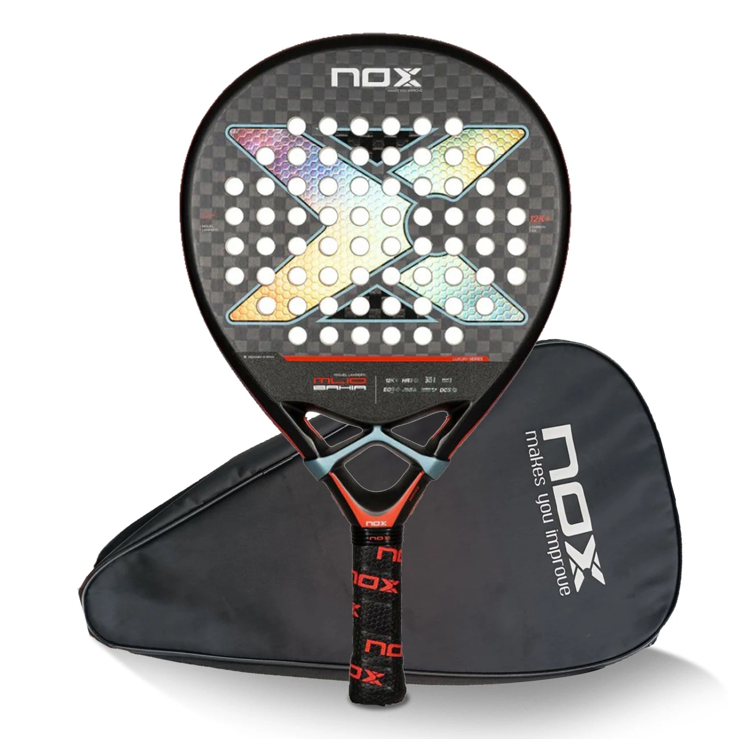 X-ONE-Carbon Fiber Paddle Raquete de tênis, núcleo redondo forma para iniciantes, raquete sem capa saco, 3K 12K 18K