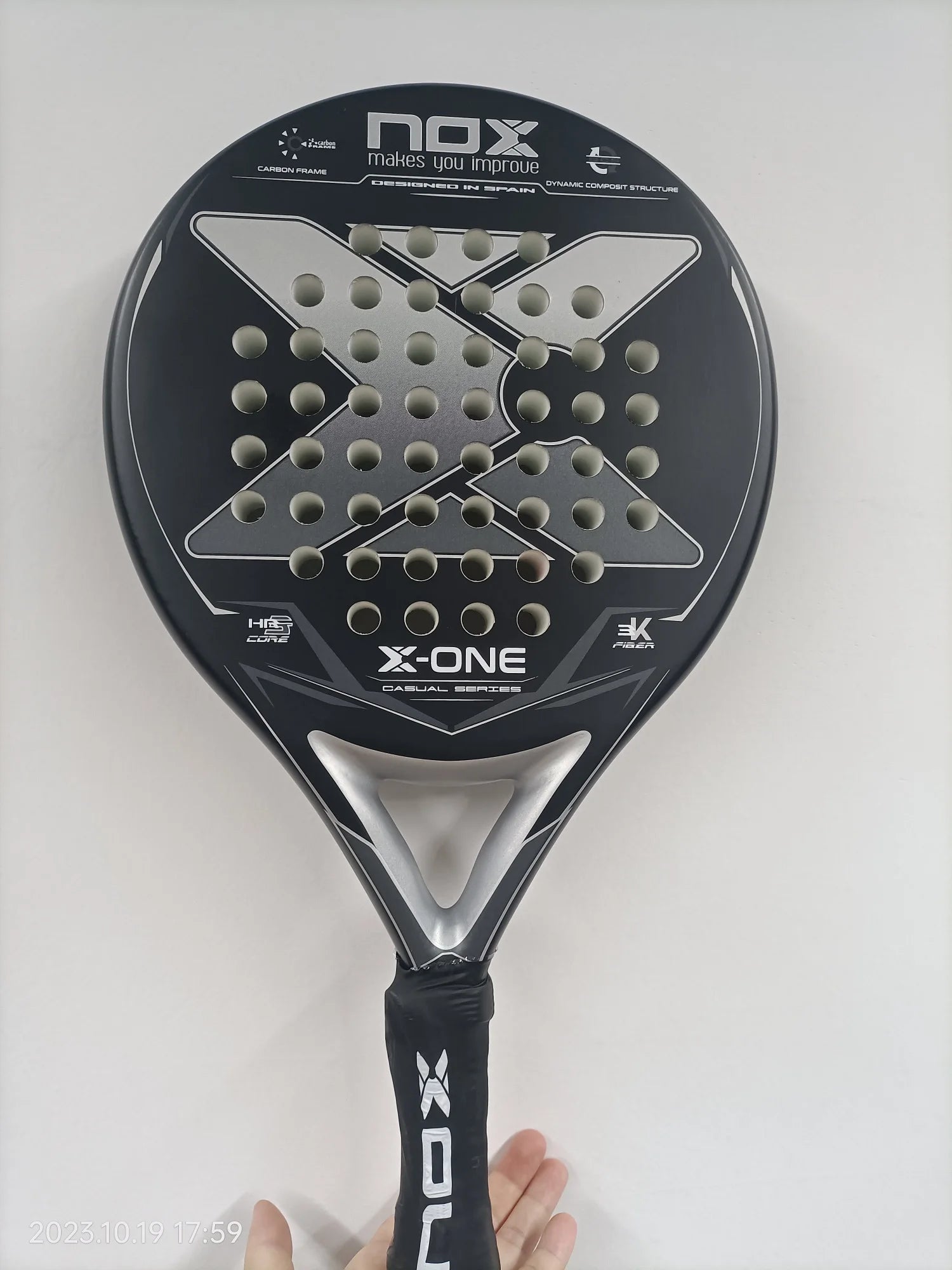 Padel Tennis Racket, 3K Carbon Fiber, Eva Soft Memory Shape, Rough Surface, High Balance Padel Paddle without Bag