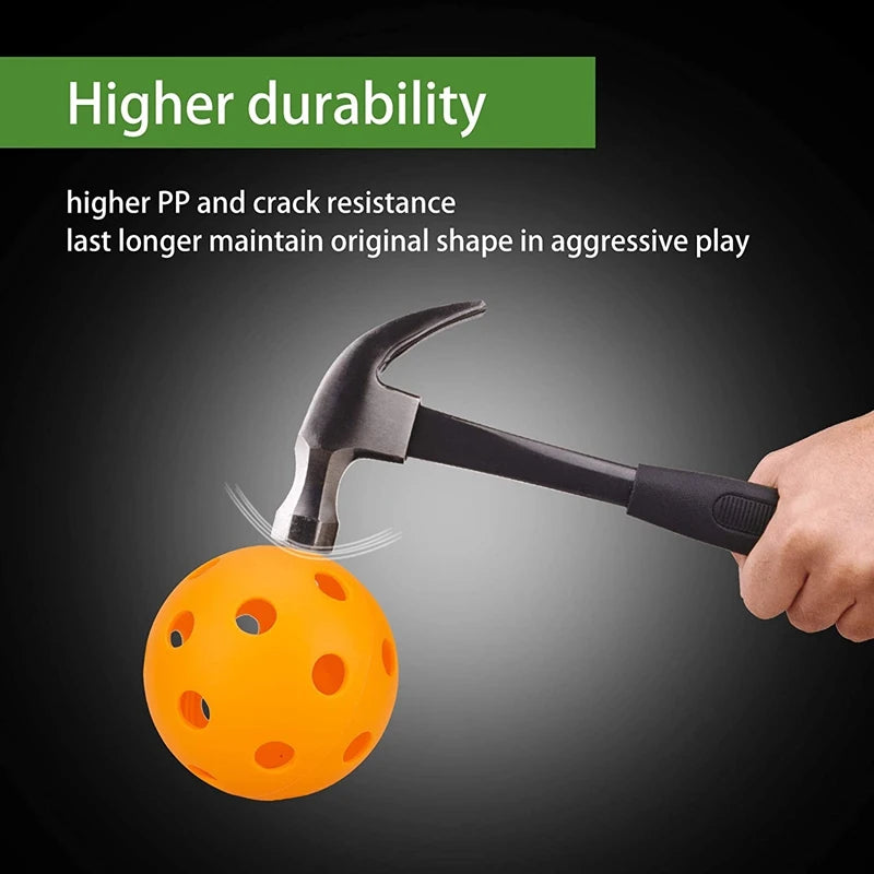 Indoor Pickleball Balls Paddle Ball 26 Holes Pickleball Sport Training Practice Plastic Pickleball Airflow Hollow Balls