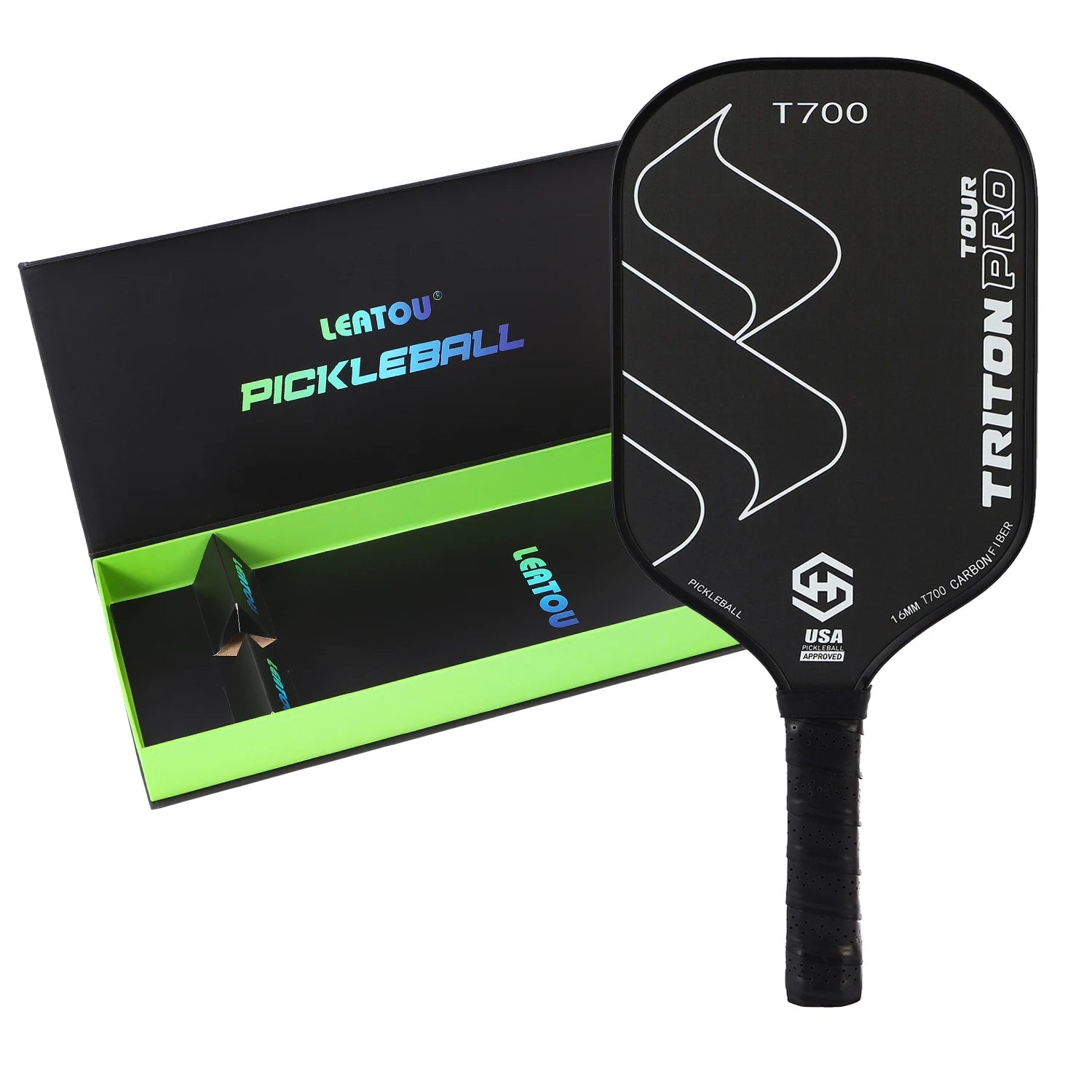 Pickleball Paddle with T700 Raw Carbon Fiber Surface 16mm STR-Core Power Polymer Core Premium Pickle Ball Racket Ultimate Spin