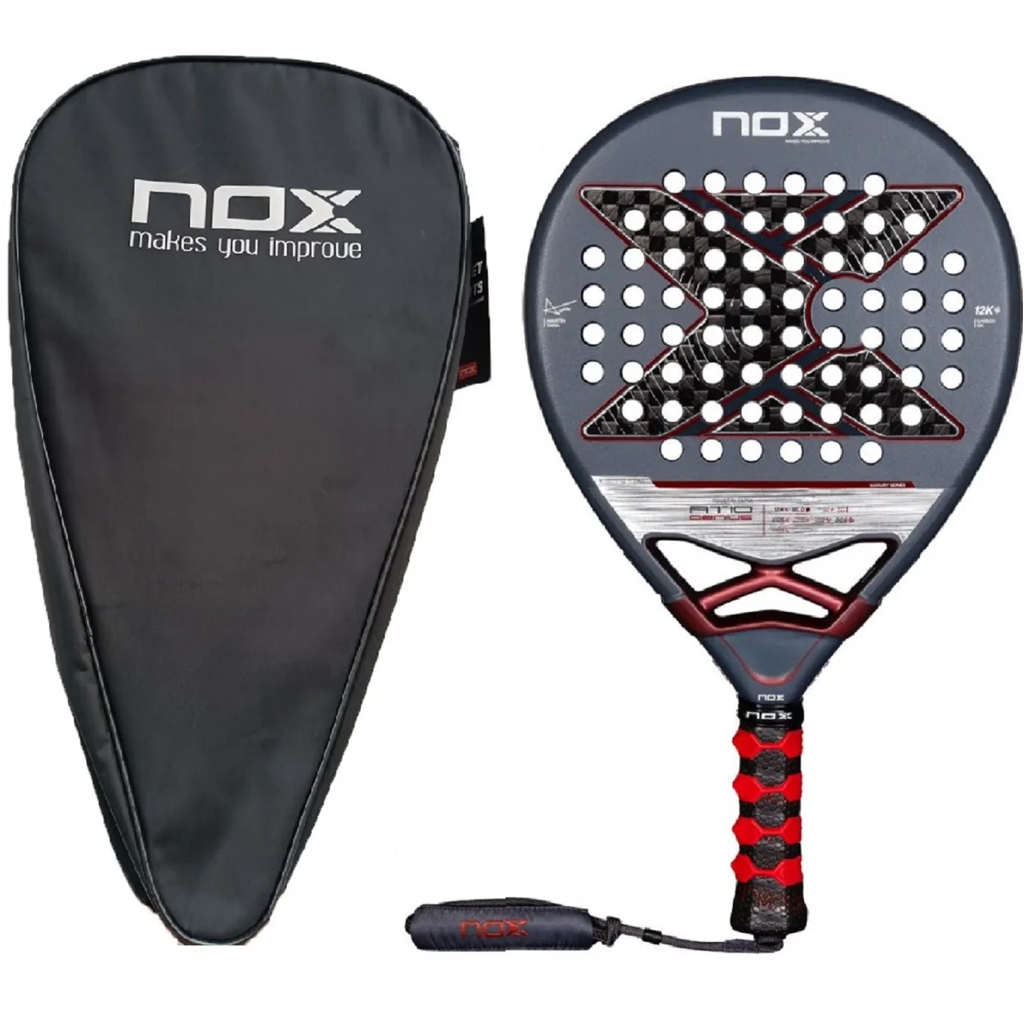 X-ONE-Carbon Fiber Paddle Raquete de tênis, núcleo redondo forma para iniciantes, raquete sem capa saco, 3K 12K 18K